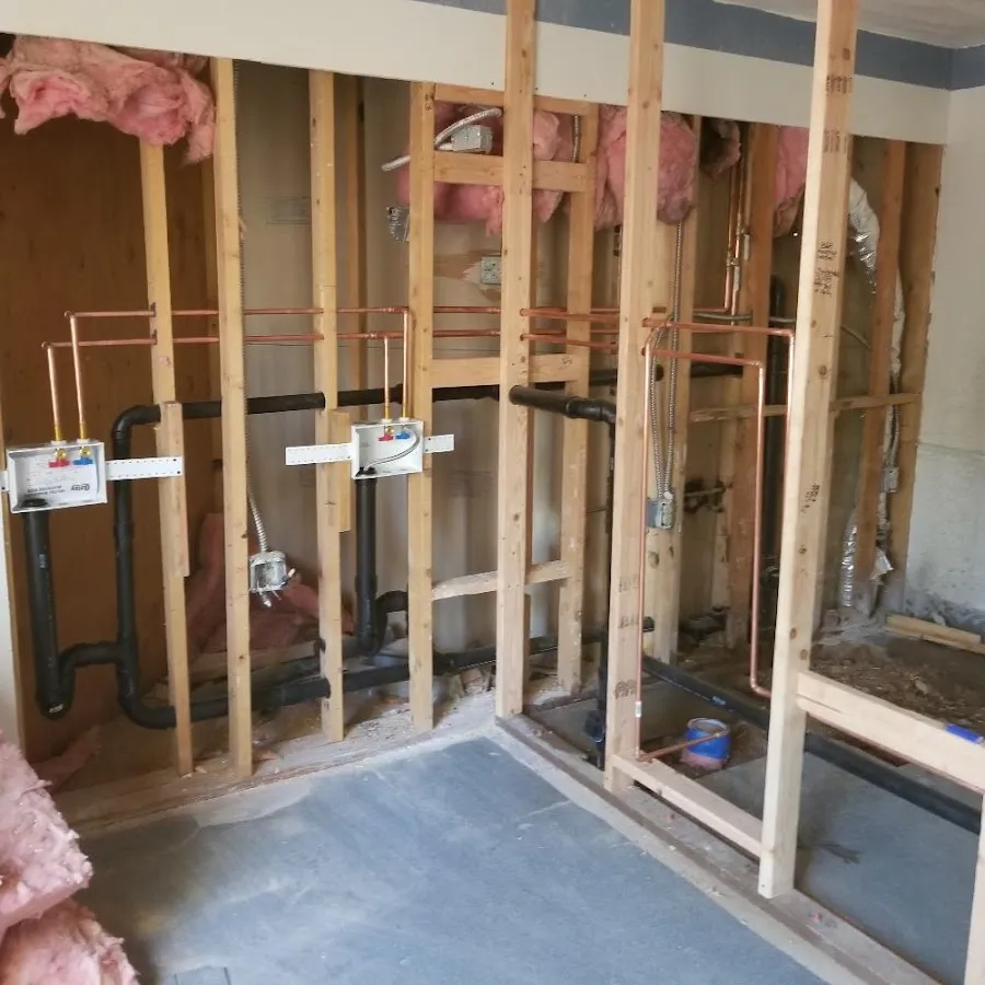 Copper pipe rough-in and plumbing installation in Lilburn